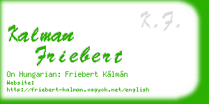 kalman friebert business card
